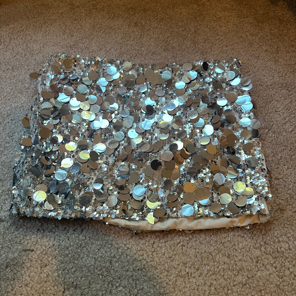 Edikted Silver Sequins mini skirt